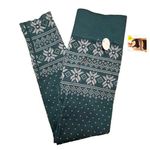 Avia  Fair Isle Green Seamless Leggings SZ L 12/14 Cabin Activewear Winter Skiing Photo 0