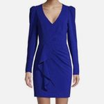 Parker  Black Label Clinton Cobalt Blue Ruffle Fitted Sheath Mini Dress Size 2 Photo 7