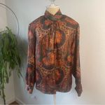 Westbound Vintage  Size 12 Paisley Psychedelic Print 80’s Long Sleeve Blouse Photo 8