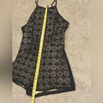 Bleuh Ciel Whimsy Goth Black Lace Nude Lined Halter Romper Dress Size L Photo 7