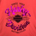 Harley Davidson women's large v neck short sleeve shirt pink tee biker Photo 2