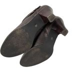 st. john's bay Womens 9M Brown Leather Ankle Boots Stacked Heel & Buckle Details Photo 2