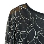 Vintage MSK Black Maxi Dress w/ Attached Beaded Cape Formal Size M Size M Photo 3