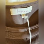 NWT Fanco Ribbed‎ One Shoulder Bodysuit, Small Tan Photo 3