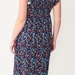 Draper James Navy Blue Ditsy Floral Sleeveless Flutter Midi Dress Size Large Photo 1