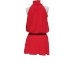 Amanda Uprichard USA XS Red Smocked High Neck Mini KIMMIE Dress Sleeveless MINT! Photo 1