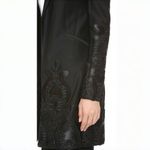 Alexis $759 NWOT  Embroidered Women's Black Coat Size M Photo 3