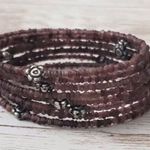 Vintage Wrap Bracelet with Flower Details Vintage Bracelet Photo 1