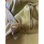 Backpack Mini Women’s Green Simulated Leather Gold Fittings Great Condition Green Photo 7