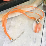 Orange Agate Sterling Silver Necklace Orange Photo 0