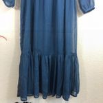 J.Crew NWT Point Sur faux-wrap dress in blue Lurex® crinkle chiffon size 4 Photo 4