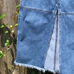 Lauren Jean co Vintage blue denim maxi midi skirt raw edge size 10 Photo 5