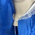 Vintage Fantasy Nightwear by Janice Lee Satin & Lace Robe Blue White Size L Size L Photo 4
