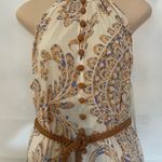 ZARA  Cream and Brown Paisley Mini Dress Photo 1
