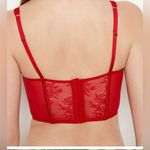 Victoria's Secret NWT  Dream Angels Unlined Red Lace-Up Corset Top- Size Small-DD Photo 1