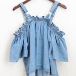 Fashion to figure FTF Off Shoulder Cold Shoulder Denim Blouse Photo 6