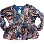 Maurice's Floral Blouse Women’s Size 0X Photo 0