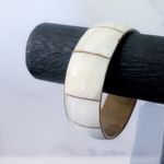 Vintage Bracelet Brass & Mother of Pearl Bangle Photo 2