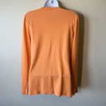 J.McLaughlin Women's Orange Long Sleeve Knit Top Scalloped Hem Medium Cashmere Photo 4