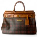 Ralph Lauren Tartan Plaid Brown Green Doctors Bag Boston Weekend Travel Suitcase Photo 14