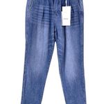 NWT KanCan High Rise Tapered Leg Pleated Mom Jeans Size 25 Blue Photo 1