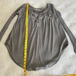 We The Free People Must Have Henley Thermal Waffle Shirt Top XS Extra Small Gray Photo 7