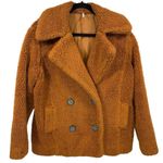 Free People  Notched Teddy Peacoat Copper Size XS‎ Cozy Outdoor Boho Photo 3