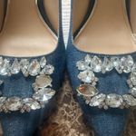 Jessica Simpson  Denim Blue Crystal Heels 2 stones are missing! Photo 1