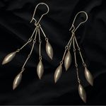 Vintage Boho Sterling Silver Hand Made Indian Drop Dangle Earrings 3.5” Photo 5