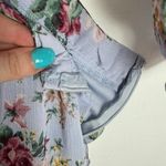 VICI VICl Chiffon Floral High Low Dress Lace Up Long Sleeves Cut Out Blue Size XS EUC Photo 14