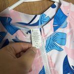Tropical Leaf Print Long Sleeve Top size S upf50+ Blue Photo 3