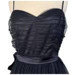 Forever 21 Black Bustier Mesh Midi Party Dress Collection Formal Satin Bow Prom Goth Size L Photo 6