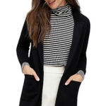 J.Crew Sophie Open-Front Sweater Blazer Black Size XXL Minimalist Preppy Fall Photo 0