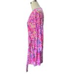 Lilly Pulitzer Karlie Pink Tropics Sun Drenched Jersey Wrap Romper Size LARGE Photo 3