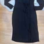 Good American Good Touch Wrap Dress Black Long Sleeve size 4 plus size Photo 3