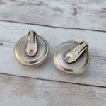 Vintage Clip On Earrings Light Golden Tone Large Chunky Statement 1 & 3/8" Gold Photo 3