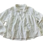 Free People Yucca Top Optic White Size Small Puff Sleeve Cotton Gauze Light Photo 2