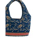 AMERICANA BY SHARIF Blue Floral Fabric Bucket Bag Photo 3