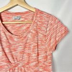 Athleta  Pink & Orange Heather Fast Track Ruched Short Sleeve T-Shirt M Photo 2
