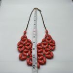 J. Crew coral floral cluster beaded necklace bib‎ Orange Photo 3