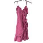 Rebecca Taylor  Linen Blend Ruffle Dress in Rose NWT 6 Photo 2