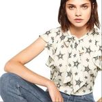 ZARA  Star Blouse Sleeveless Button Down Ruffled Women’s Size XS Photo 0