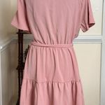 Elastic Waist Cute Tiered Mini Dress Pink Size 10 Photo 2