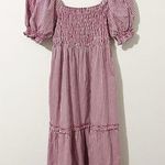 Tyler Boe Smocked Midi Dress Pink Plaid Size Small S Photo 0