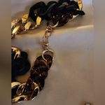 Chunky Tortoiseshell Gold and Black Large Flat Chain Strap Photo 2
