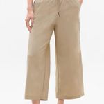 Athleta L Midday Mid Rise Crop Poplin Wide Leg Pant Erca Large Photo 0