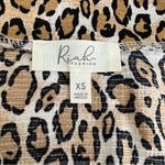 Animal print Leopard cheetah faux wrap top XS Brown Photo 4