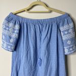 Old Navy  Blue/White Boho Off The Shoulder Dress XS Photo 1