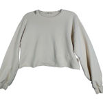 Frame  Shirt Womens Medium‎ Cream Cropped Sweatshirt Distressed Oversized Casual Photo 0