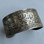Premier Designs Women's Wide Intricate Etched Silvertone Cuff Bracelet Photo 1
